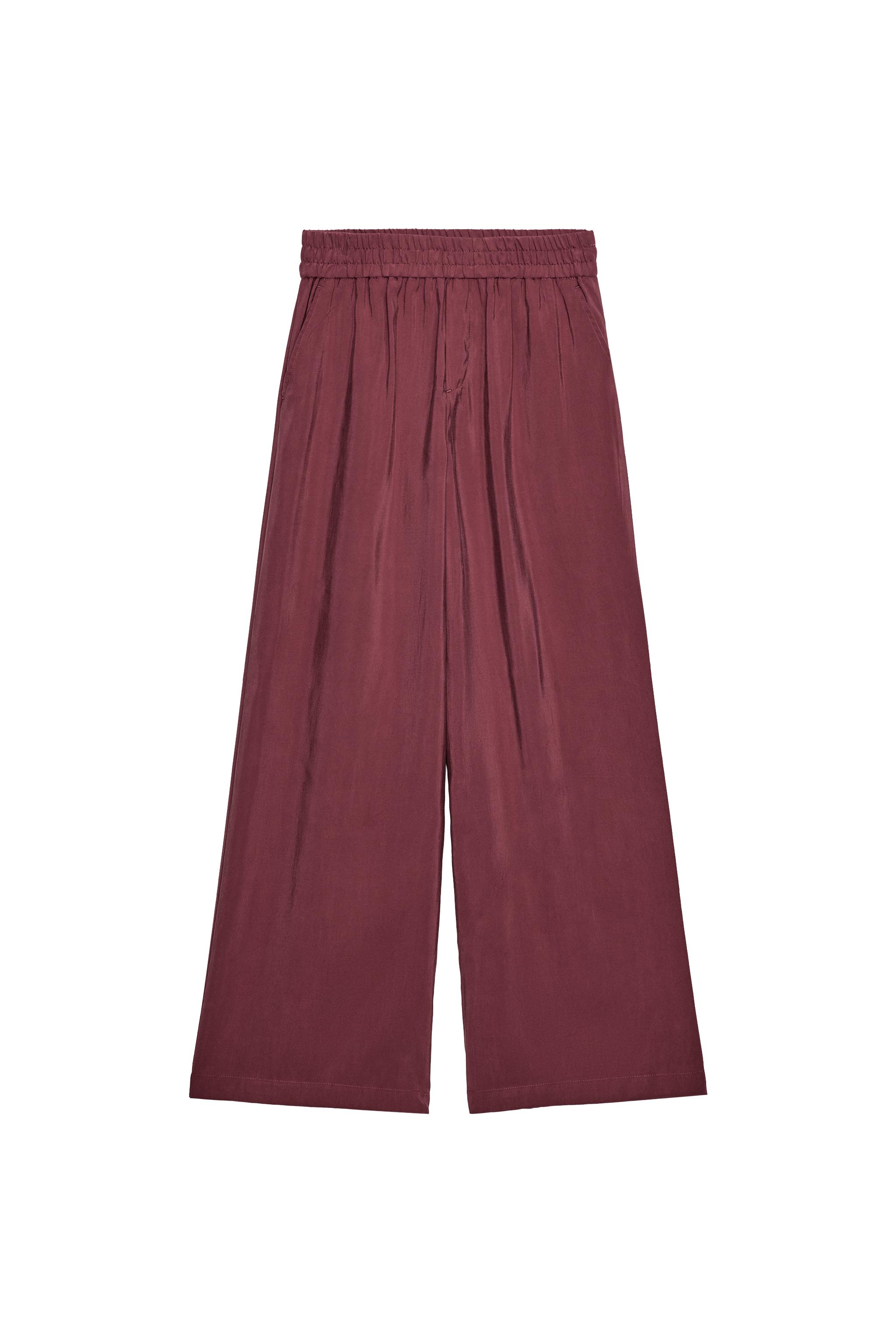 WIDE LEG ELASTIC WAIST PANTS