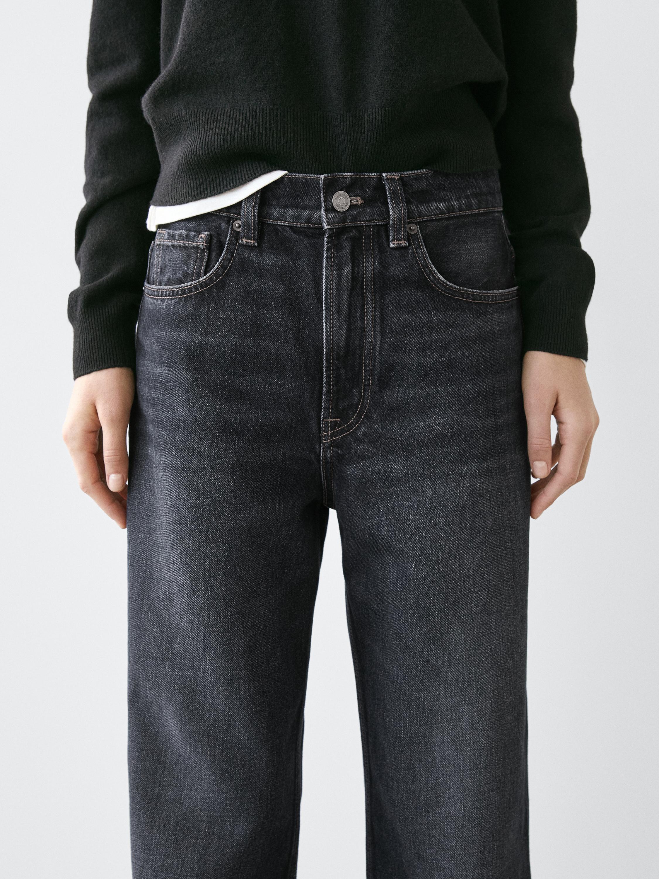Jean large taille haute