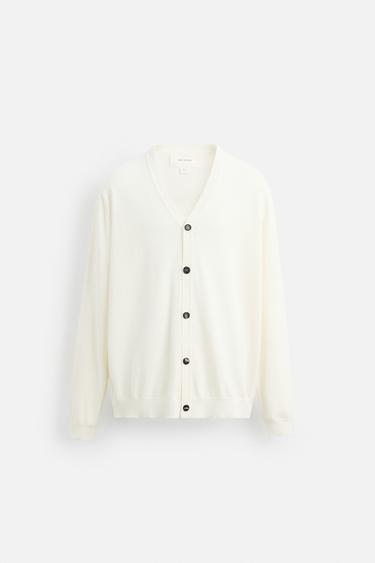 GILET EN COTON ET LAINE - Écru de Zara