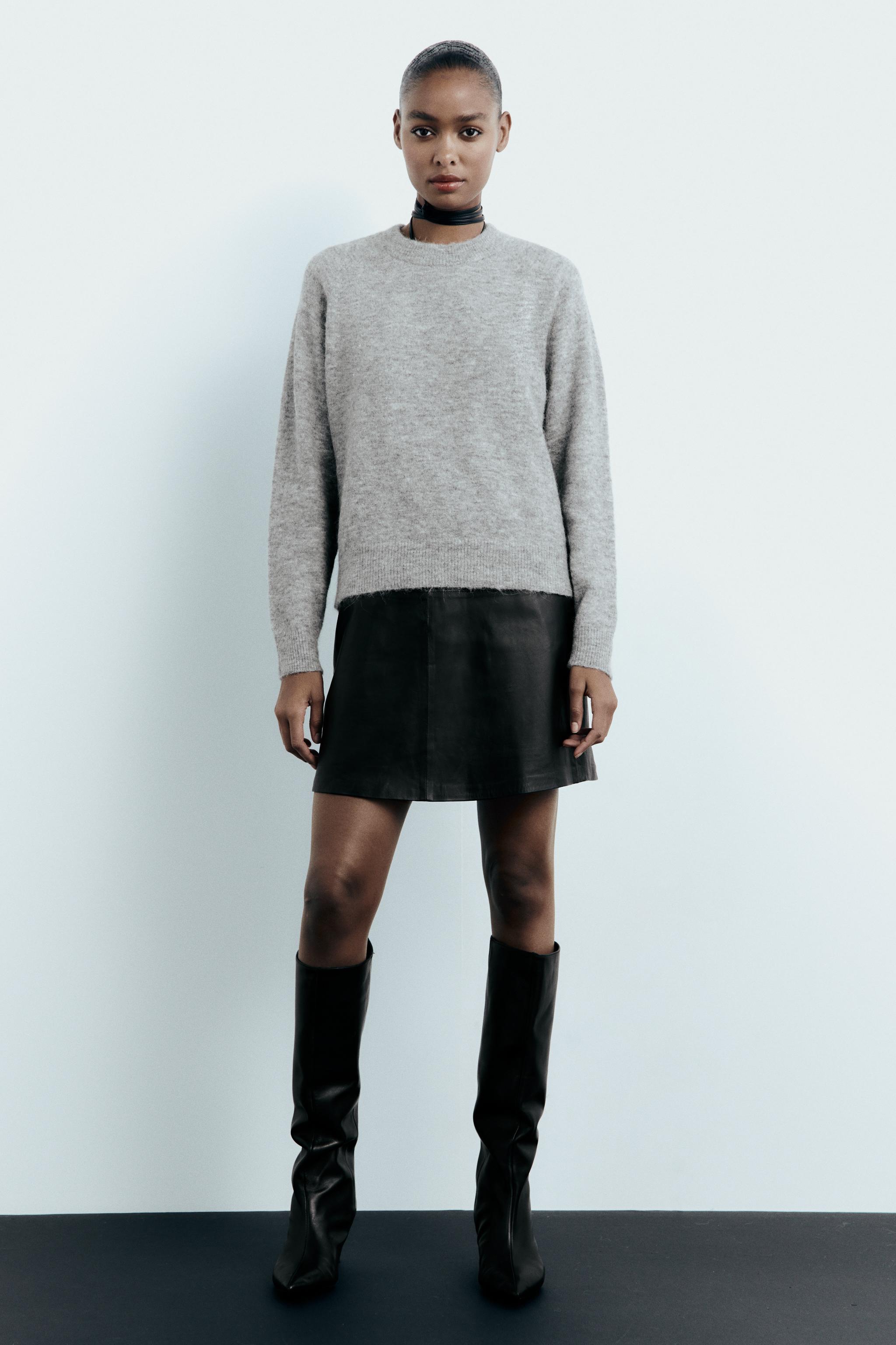 BASIC WOOL AND ALPACA BLEND SWEATER - Gray | ZARA Canada