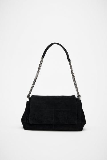BOLSO PIEL DE HOMBRO - Negro de Zara
