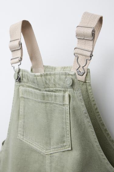 CANVAS SHORT TWILL DUNGAREES - Light khaki by Zara - Image 2
