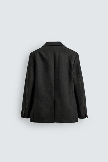 VESTE DE COSTUME TWILL 100% LIN AARON LEVINE X ZARA - Noir de Zara - Image 6