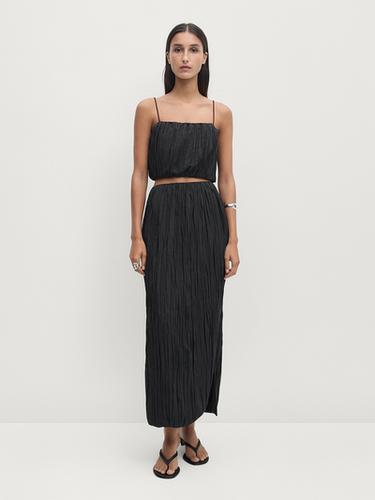 Zara Creased-effect bandeau top - Black - Image 0