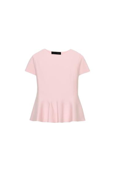 KNIT PEPLUM TOP - Pink by Zara
