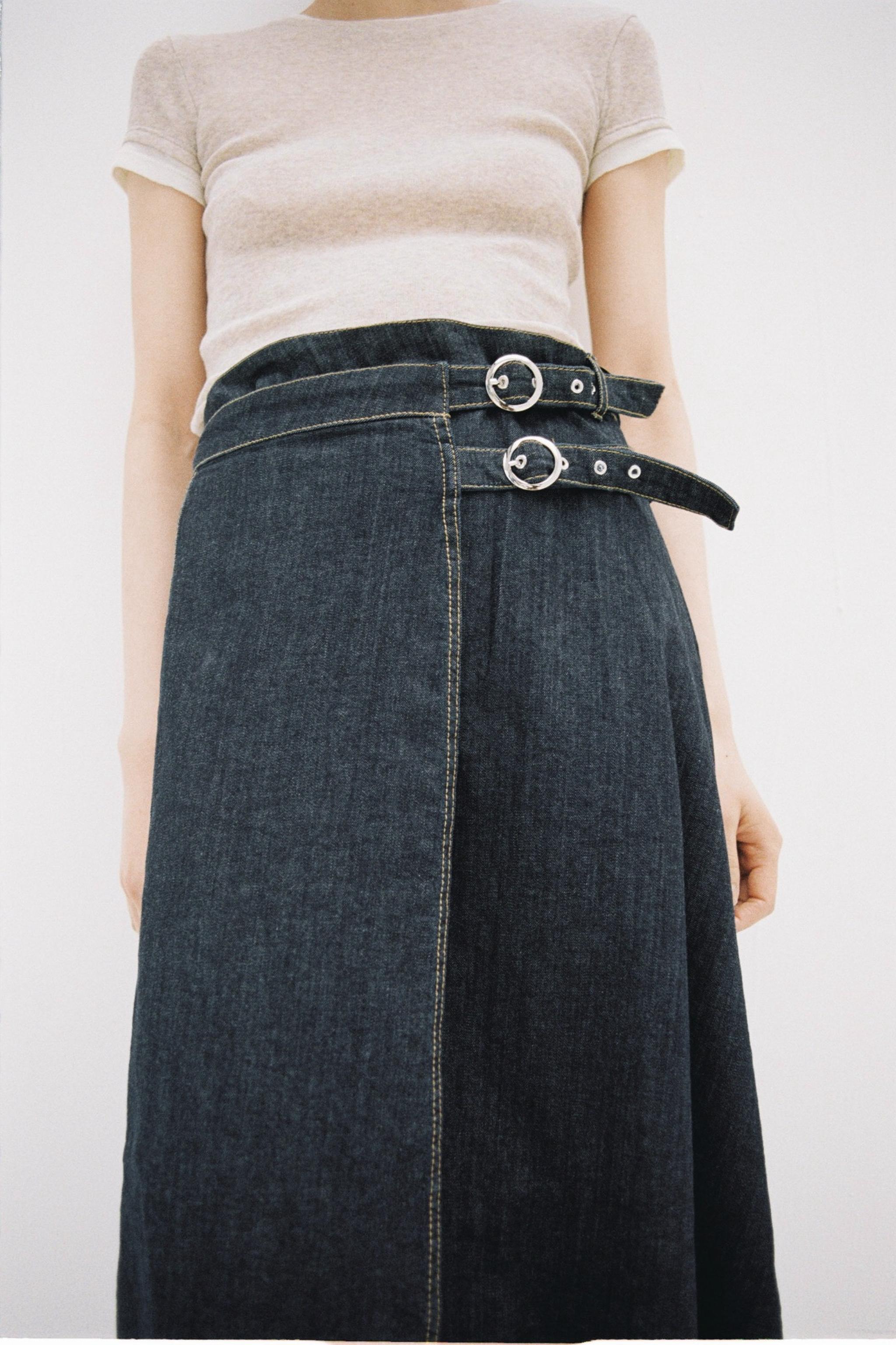 Z1975 デニムクロスオーバー スカート - ブルー | ZARA Japan / 日本