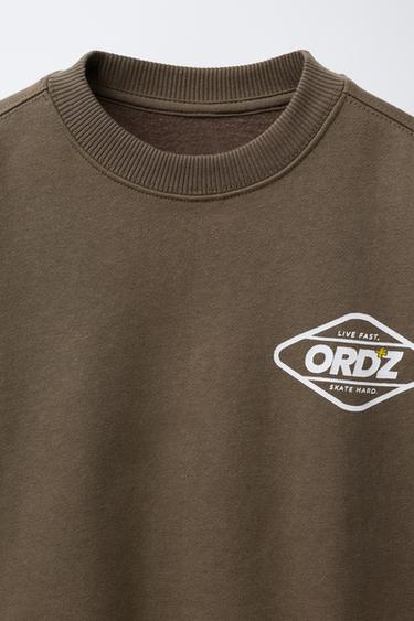 LOGO PRINT SWEATSHIRT - Brown by Zara - Image 2