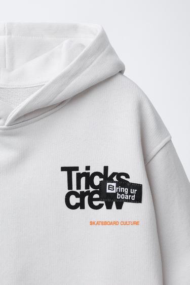 SLOGAN SHORT SLEEVE SWEATSHIRT - Ecru by Zara - Image 2