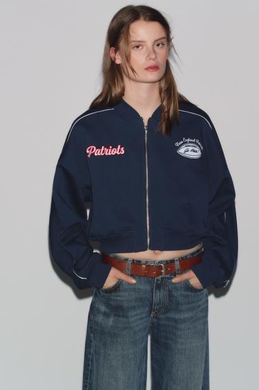 NFL PATRIOTS CROPPED SWEATSHIRT - Navy blue by Zara