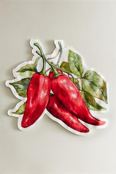 PACK OF CHILLI PAPER NAPKINS (PACK OF 20) - Red by Zara