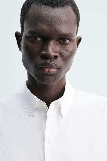 CHEMISE REGULAR FIT EN POPELINE - Blanc de Zara - Image 4