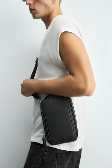 TEXTURED VERTICAL CROSSBODY BAG - Black by Zara - Image 0