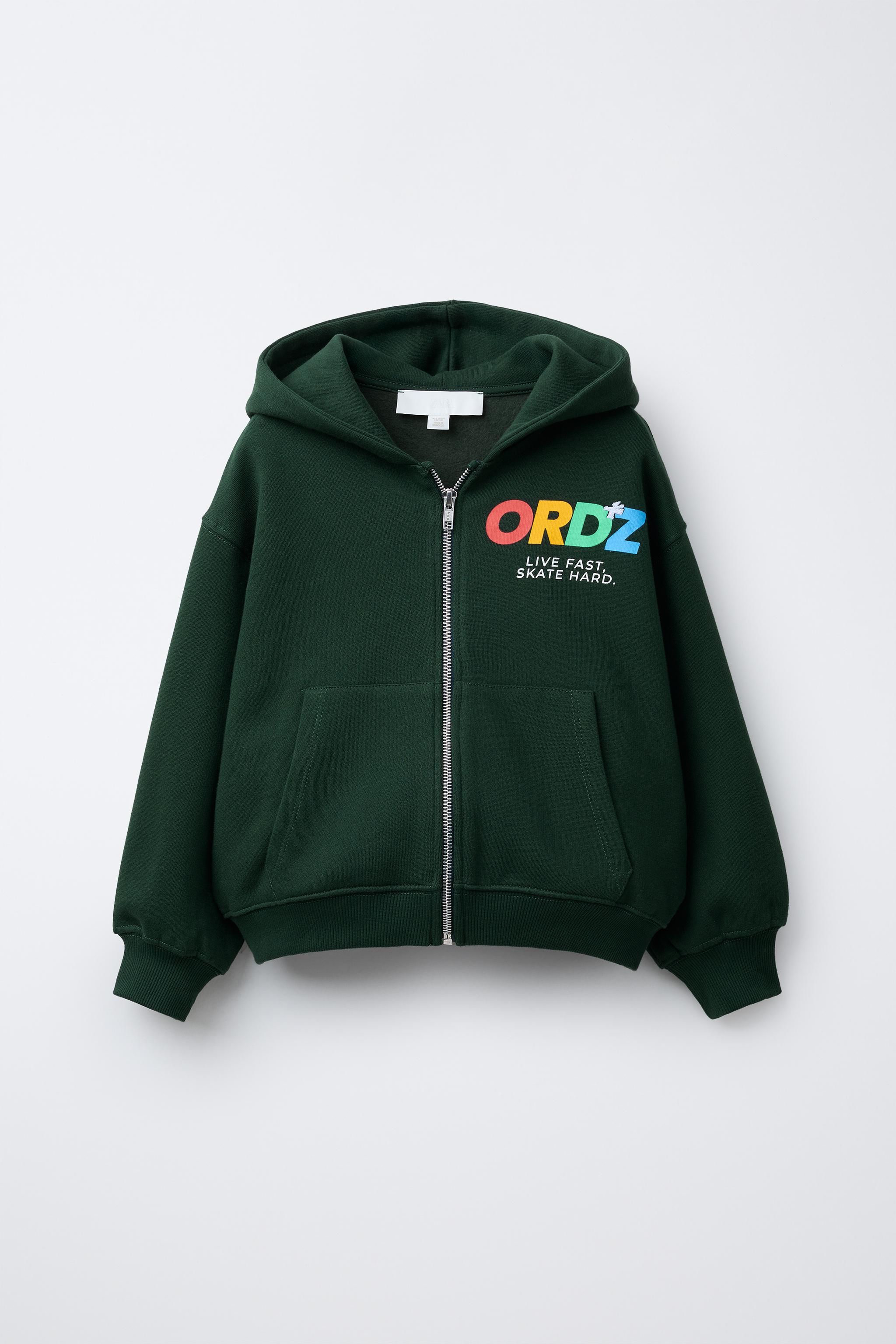 ❤︎ah❤︎ ZIP SWEATSHIRT WITH TEXT - Green | ZARA United States