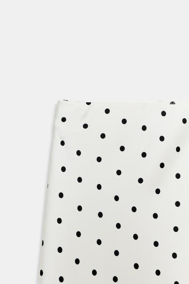 JUPE MI-LONGUE SATINÉE À POIS - Écru / Noir de Zara - Image 7