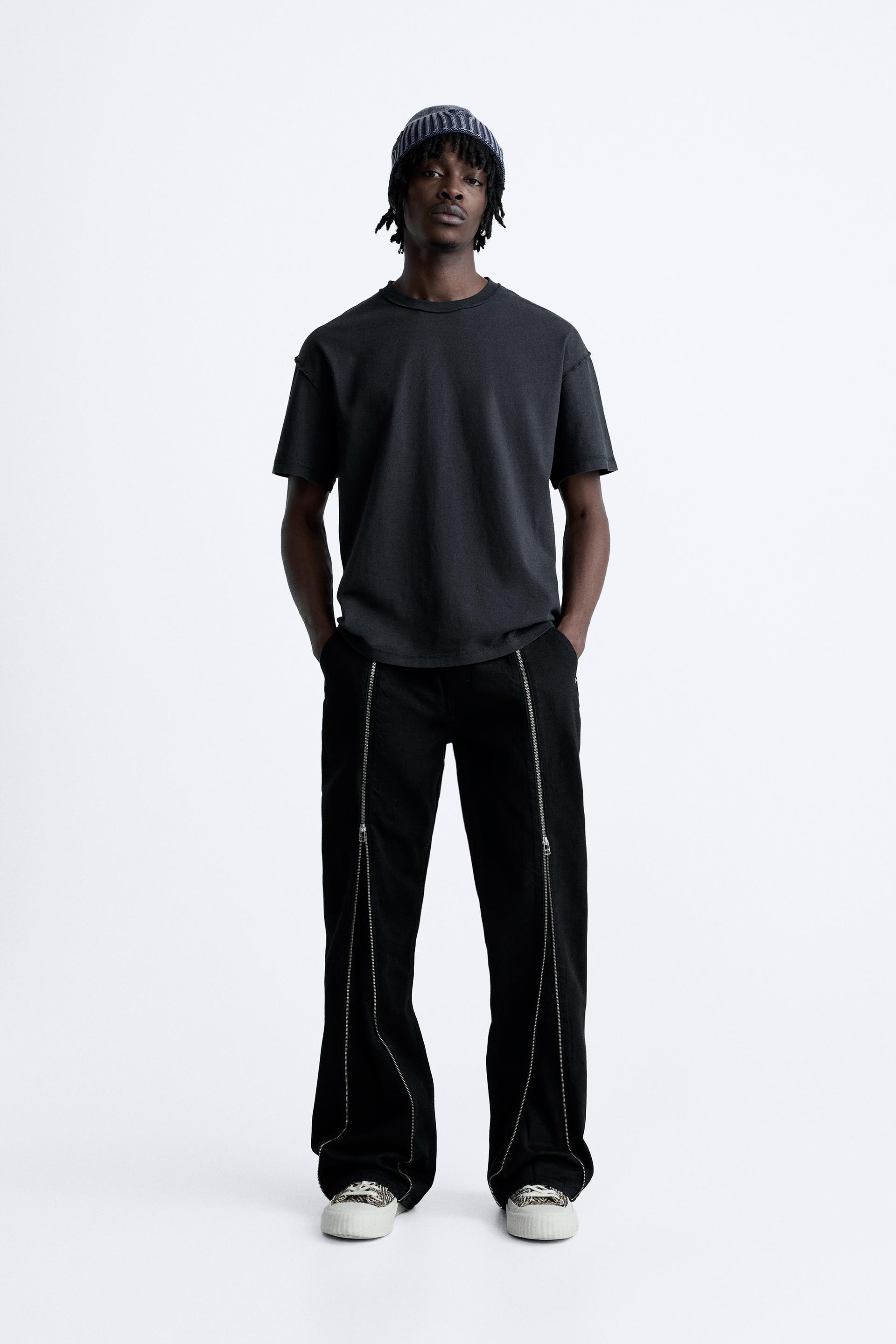 FADED REVERSE EFFECT T SHIRT Dark Anthracite ZARA India faded-reverse-effect-t-shirt-dark-anthracite-zara-india