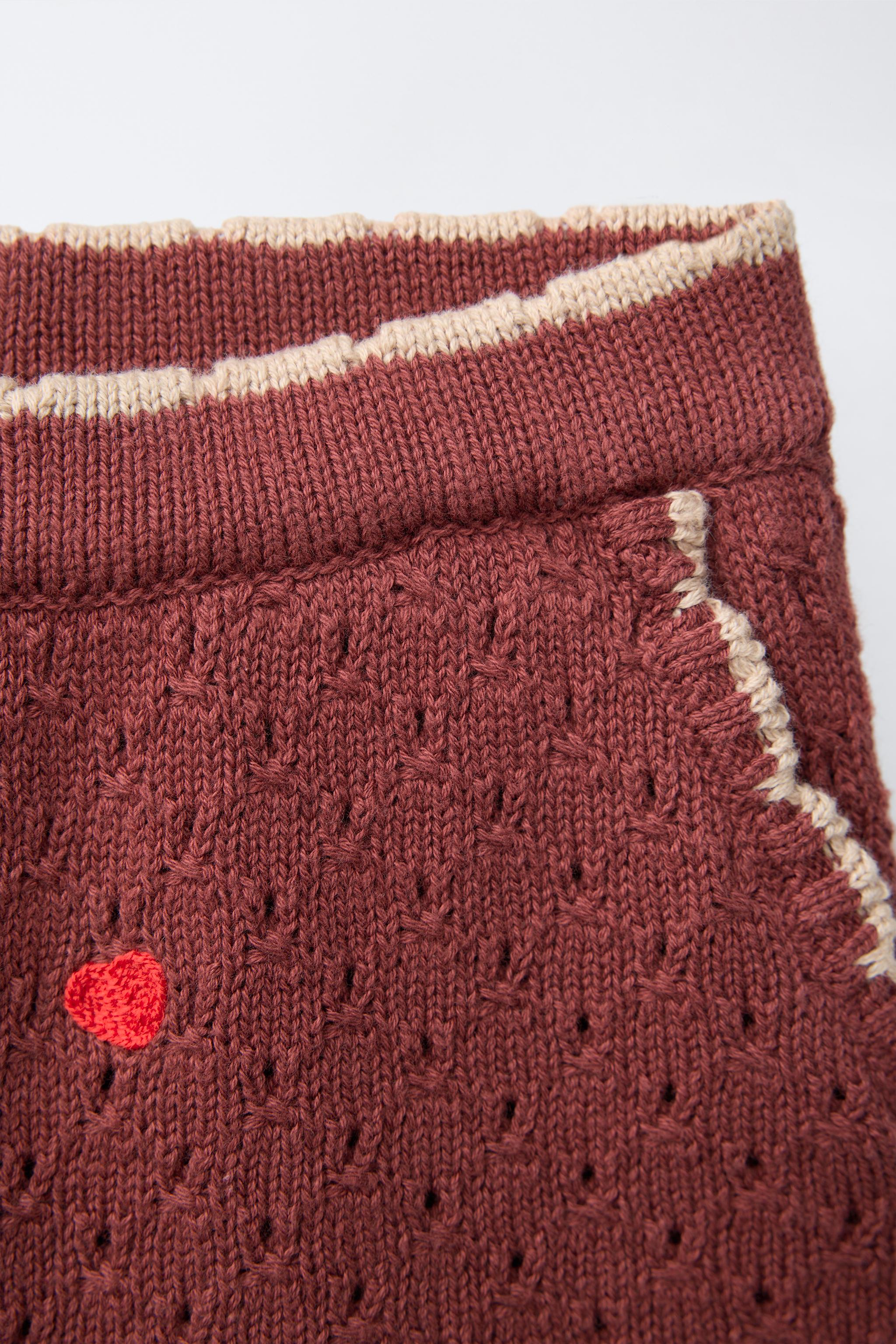 EMBROIDERED FLORAL KNIT SHORTS SISSEL EDELBO X ZARA KIDS