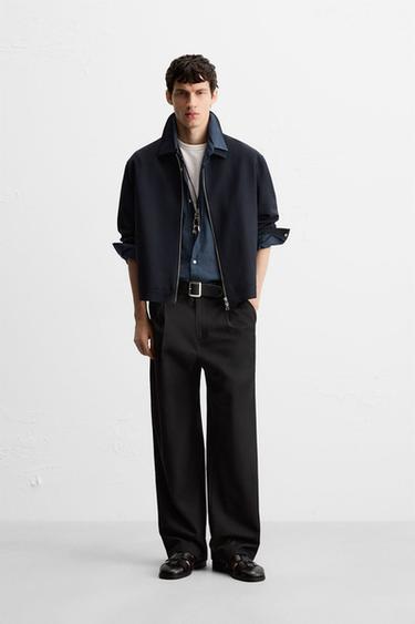 ZIP-UP OVERSHIRT - Dark navy by Zara