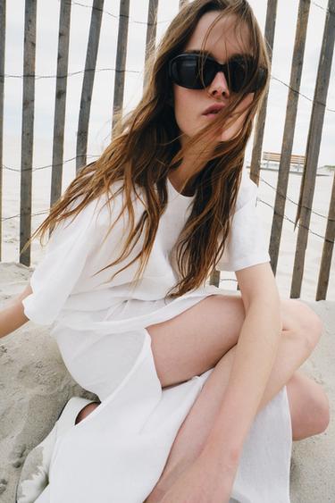 PANTALON 100% LIN OUVERTURES ZW COLLECTION - Blanc de Zara - Image 3