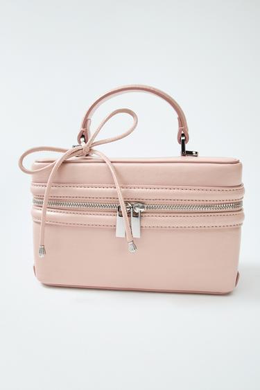 리본 디테일 배니티 백 - Zara 로즈핑크