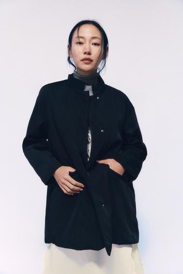 OVERSIZED NYLON JACKET ZW COLLECTION - Black by Zara