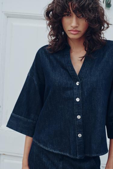 CAMISA DENIM Z1975 - Azul de Zara