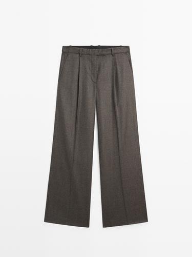 Zara 100% wool melange suit trousers - Brown