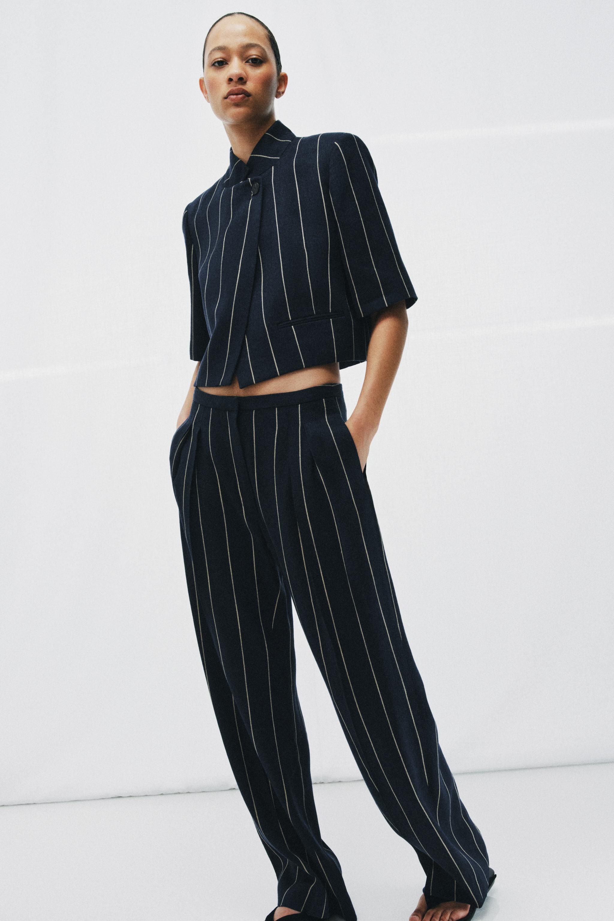 ZW COLLECTION STRIPED LINEN PANTS