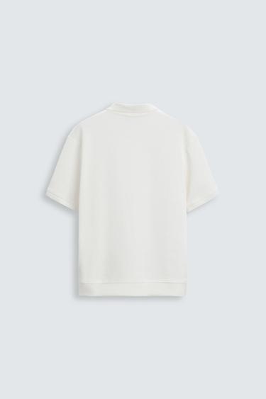 POLO STRUCTURE VERTICALE - Blanc cassé de Zara - Image 6