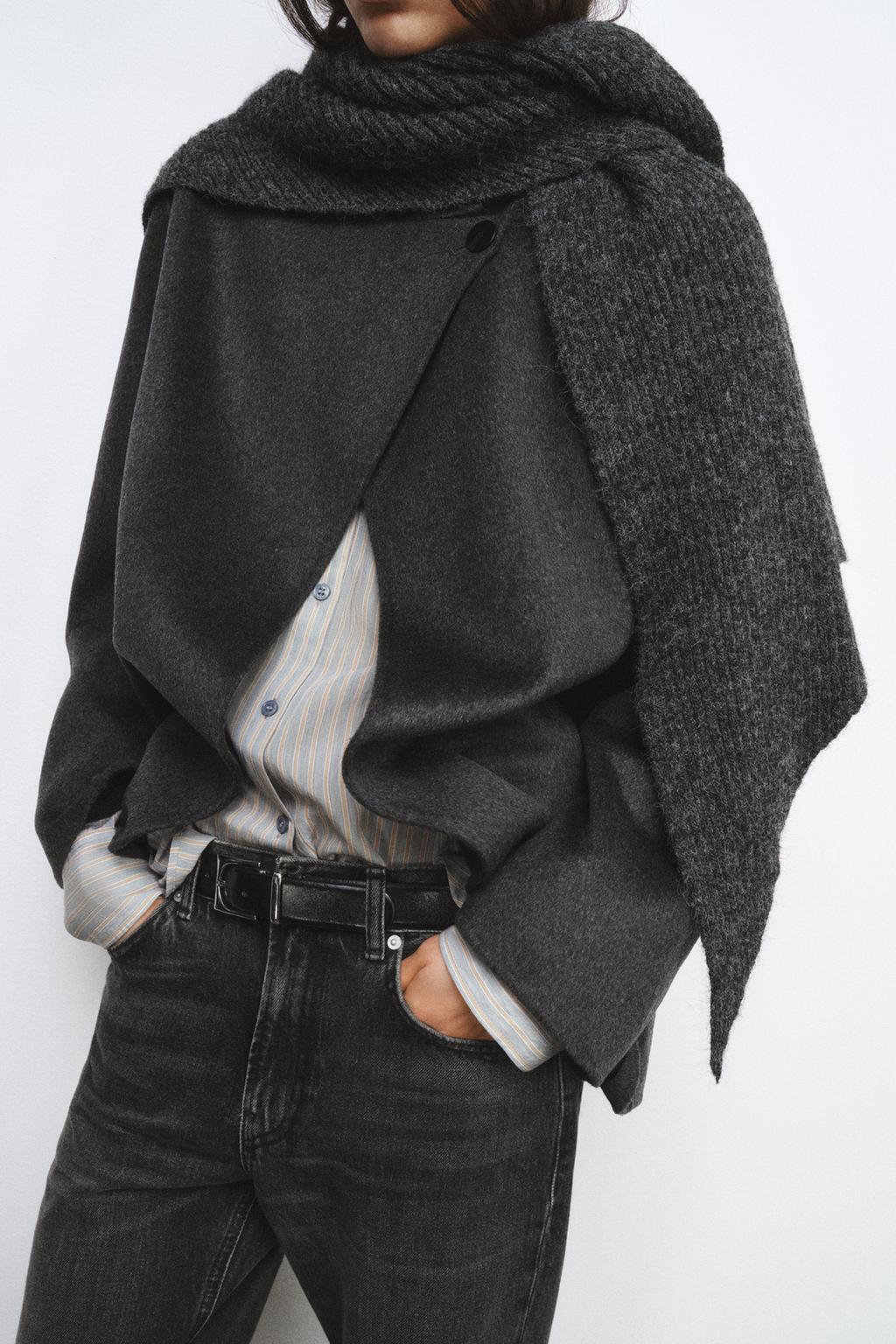 WOOL BLEND BLAZER WITH HANDKERCHIEF ZW COLLECTION