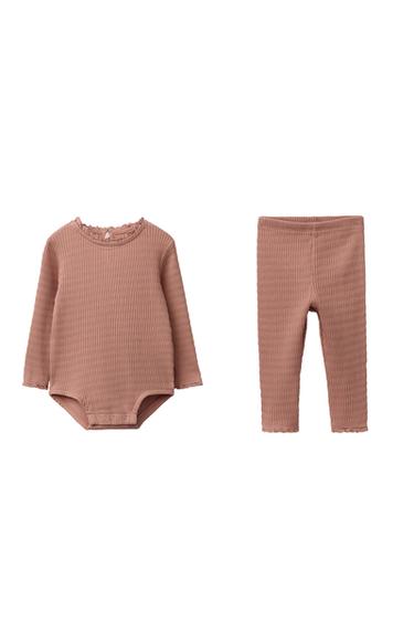 ENSEMBLE BODY ET LEGGING EN DENTELLE - Rose craie de Zara - Image 1