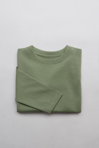 T-SHIRT UNI MEDIUM WEIGHT - Verdâtre de Zara