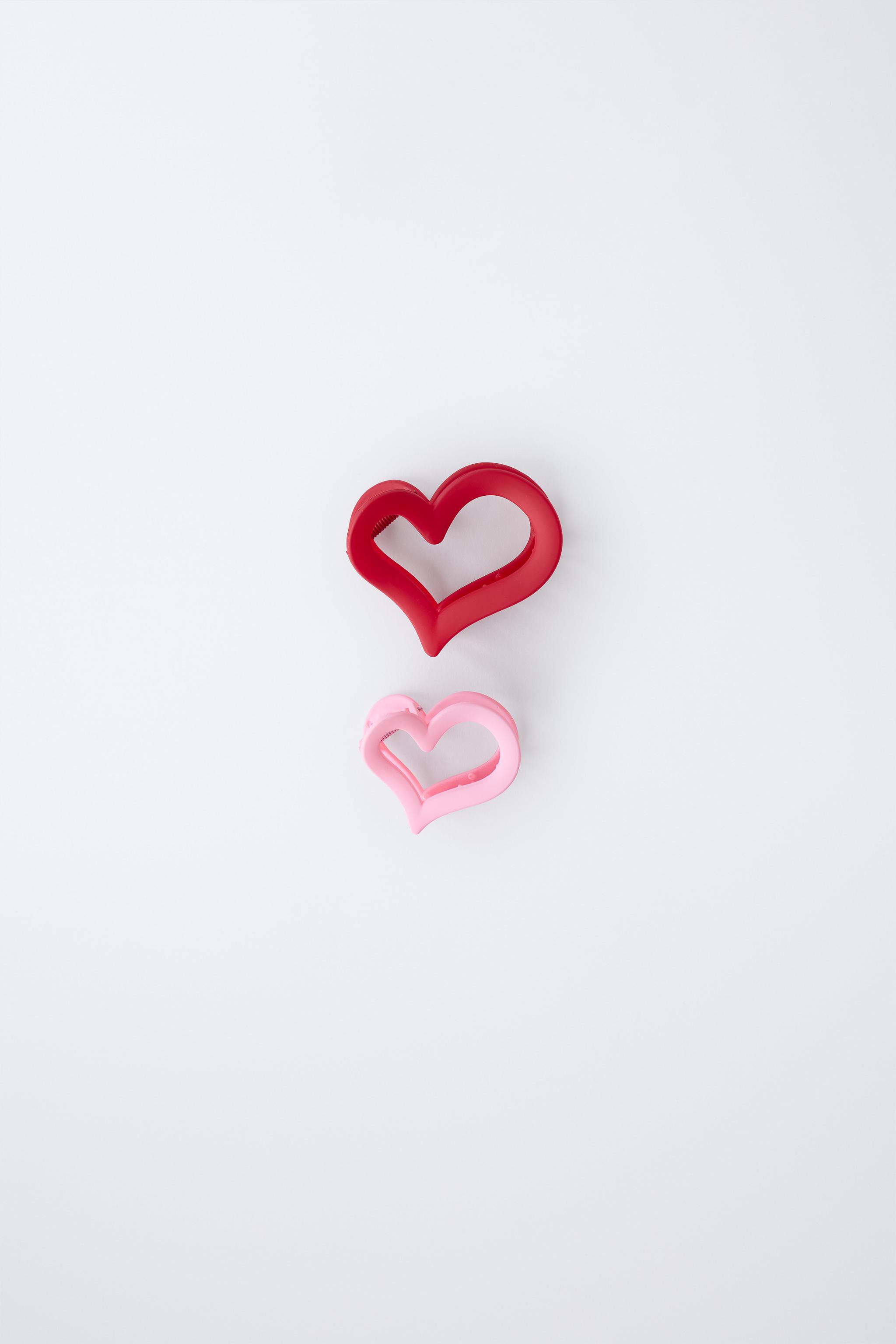 PACK OF TWO HEART-SHAPED HAIR CLIPS