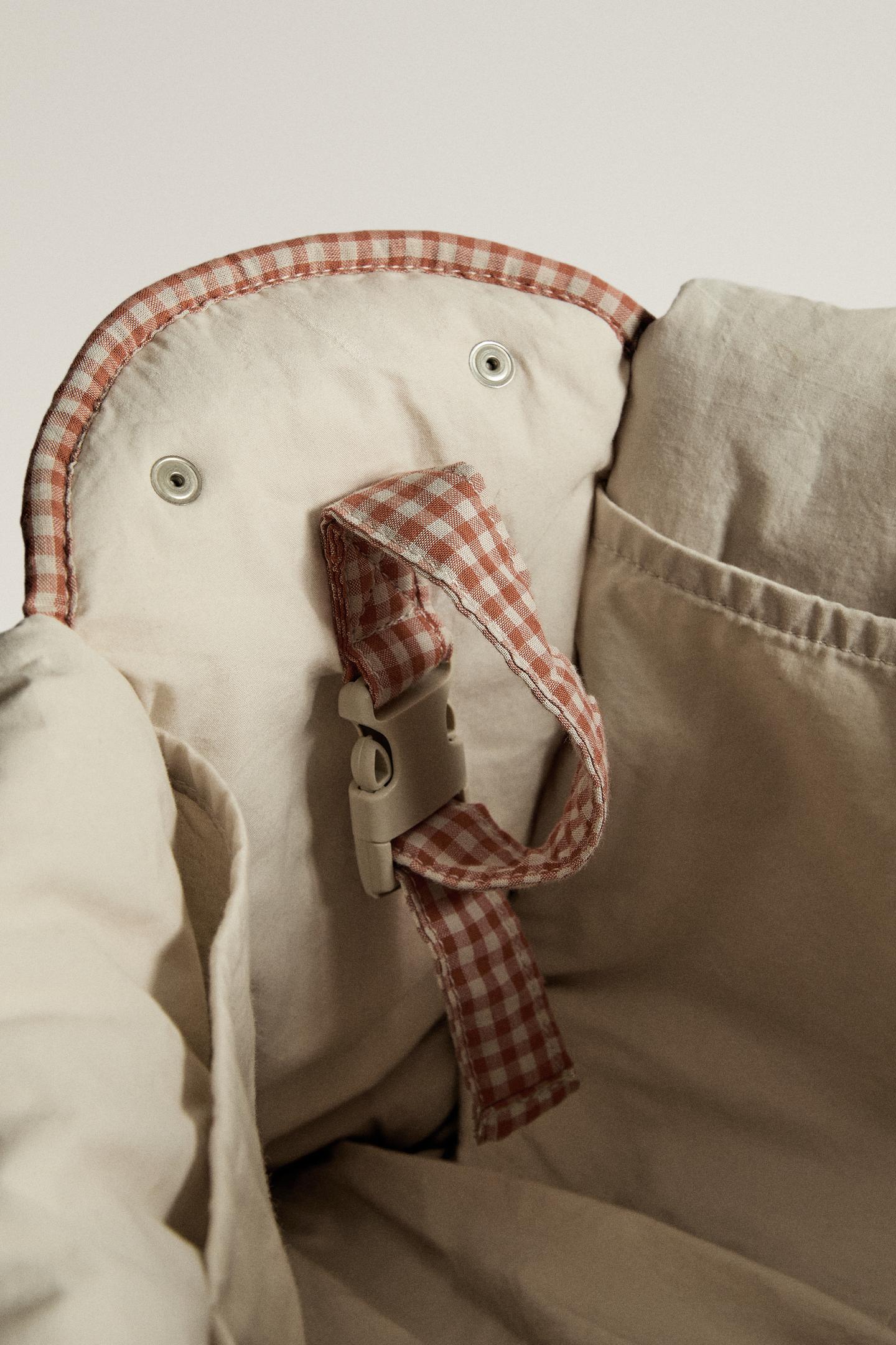 Детская сумка Zara Gingham Cotton Diaper, цвет: Тёмный оранжевый — фото 4