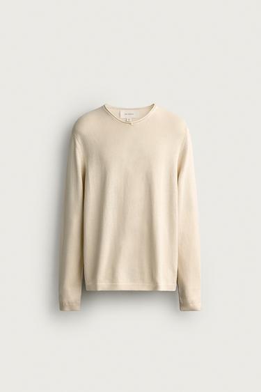 Zara 棉質 V 領寬鬆針織衫 - 裸色