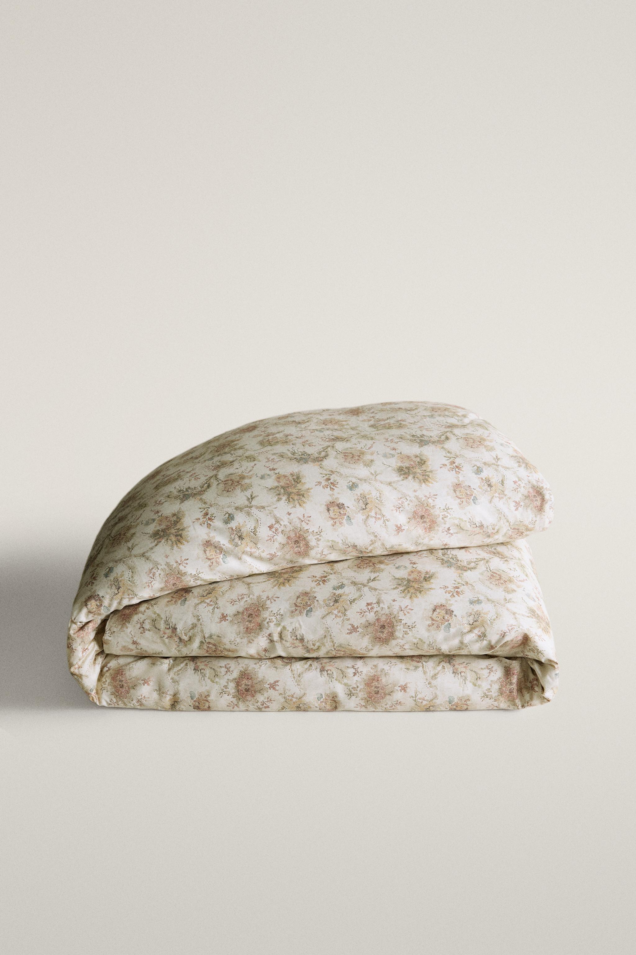 HOUSSE DE COUETTE FLEURS SATIN (300 FILS)