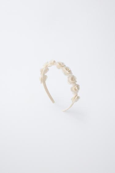 FLORAL HEADBAND - Ecru by Zara - Image 0
