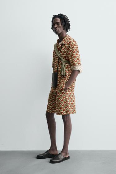 BERMUDA JACQUARD GÉOMÉTRIQUE - orange-vert de Zara - Image 3