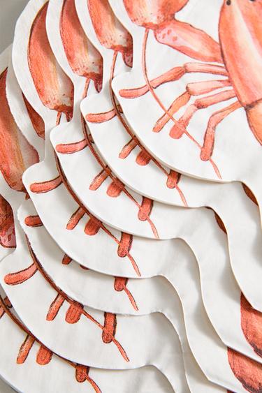 PACK OF 20 LOBSTER PAPER NAPKINS - Orange by Zara - Image 4