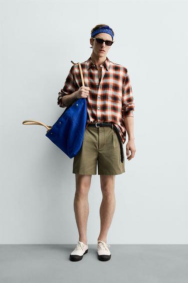PLEATED BERMUDA SHORTS AARON LEVINE X ZARA - DARK KHAKI by Zara