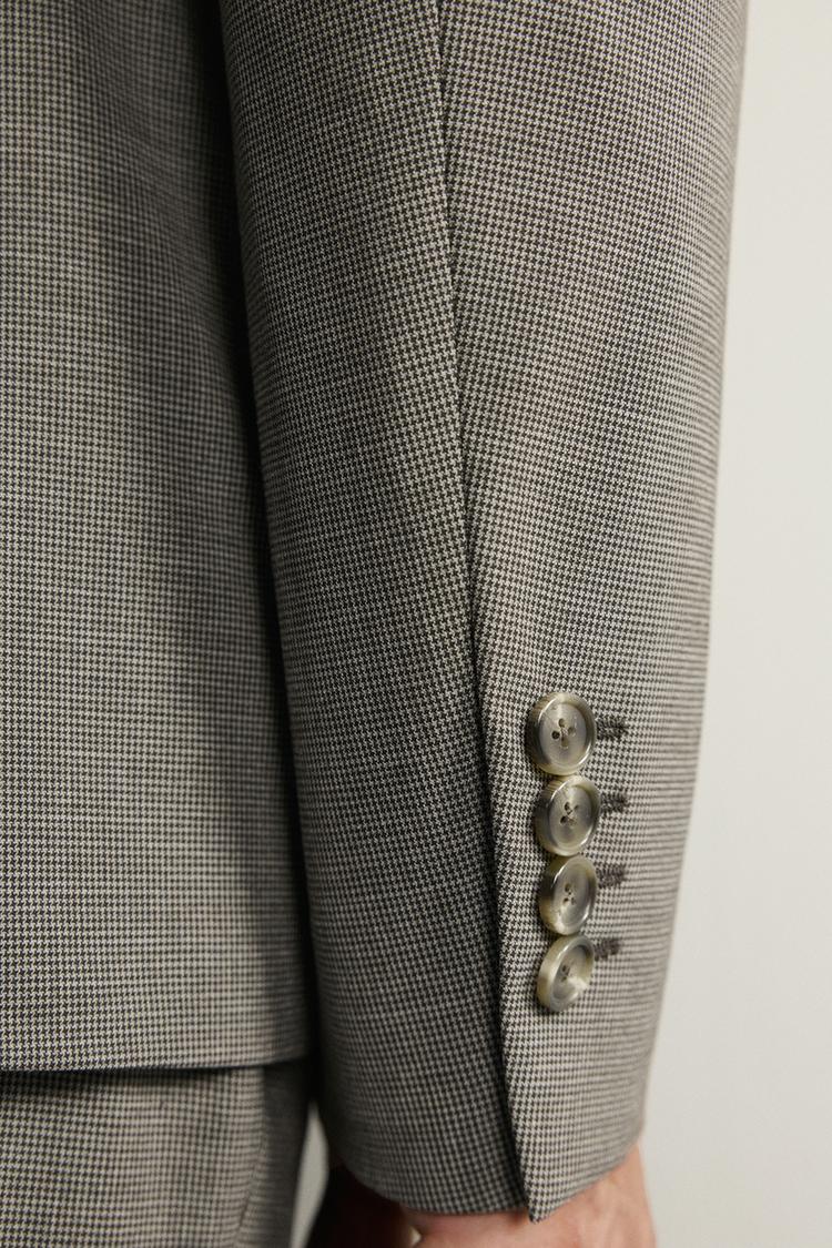 Blazer de traje de corte regular con estampado de pata de gallo 7