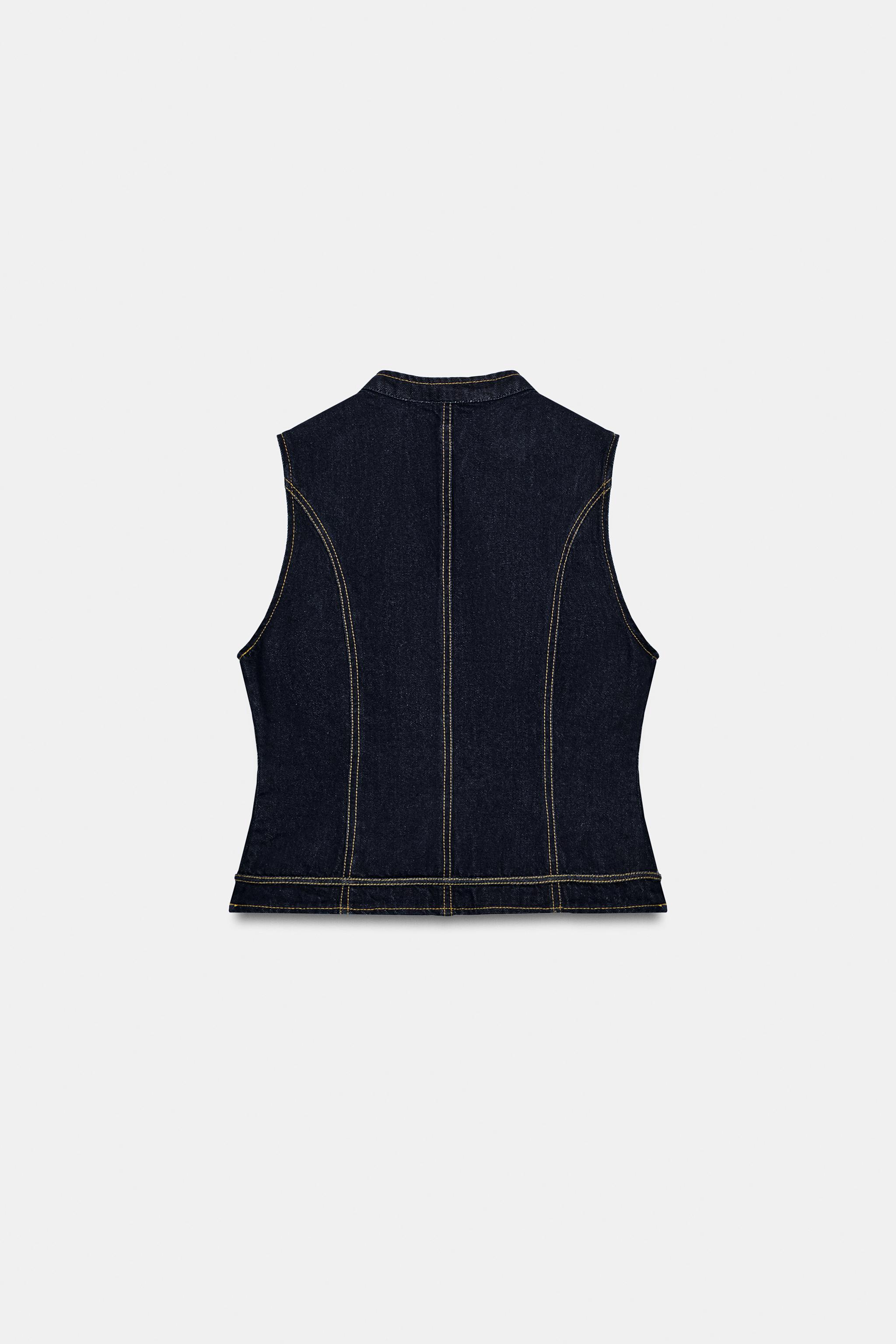ZW COLLECTION TOPSTITCH FIREMAN CLASP DENIM VEST