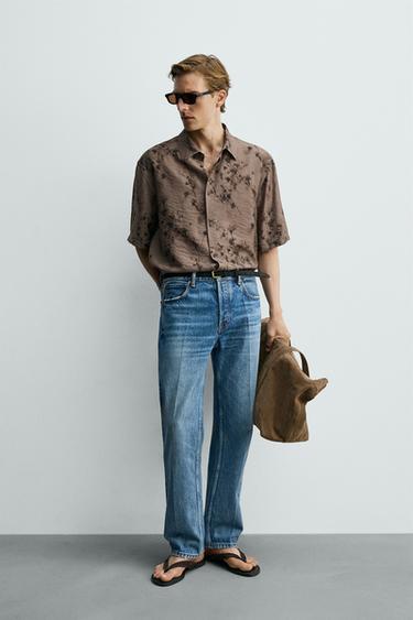 ABSTRACT PRINT FLOWING SHIRT - Brown by Zara - Image 0