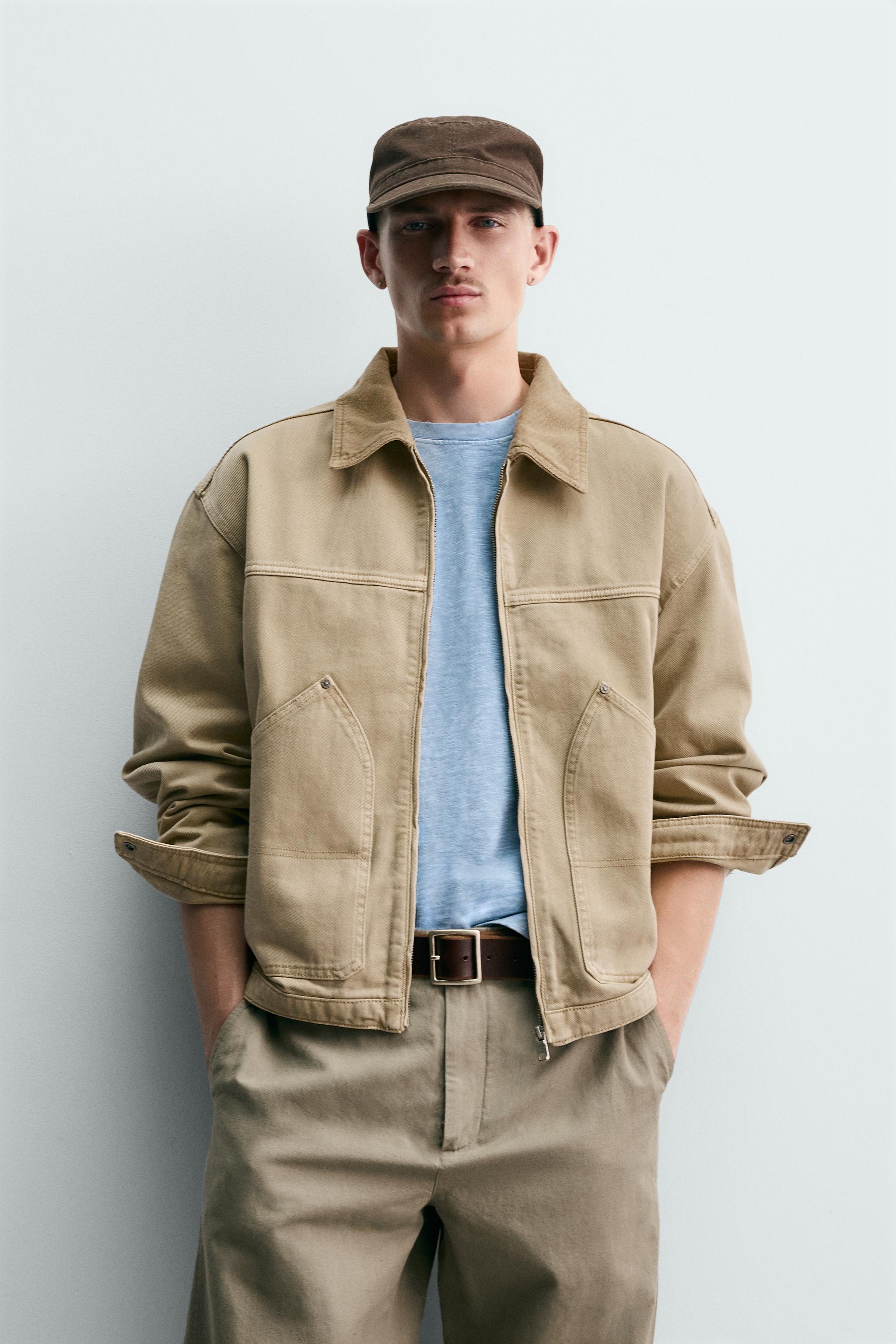 CROPPED FIT JACKET WITH CONTRAST COLLAR