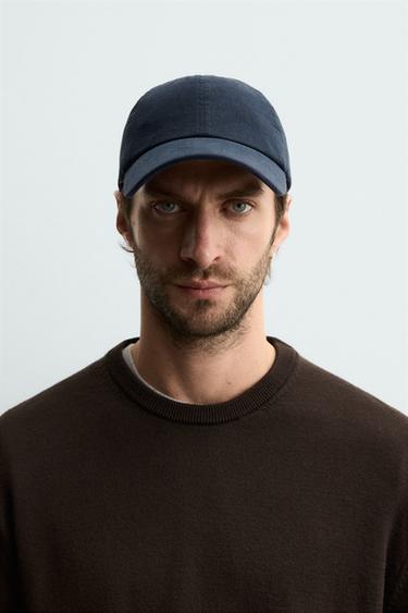 WASHED COTTON CAP - Navy blue by Zara - Image 0