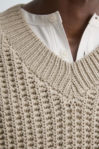GILET EN MAILLE BOXY FIT - Beige de Zara - Image 5