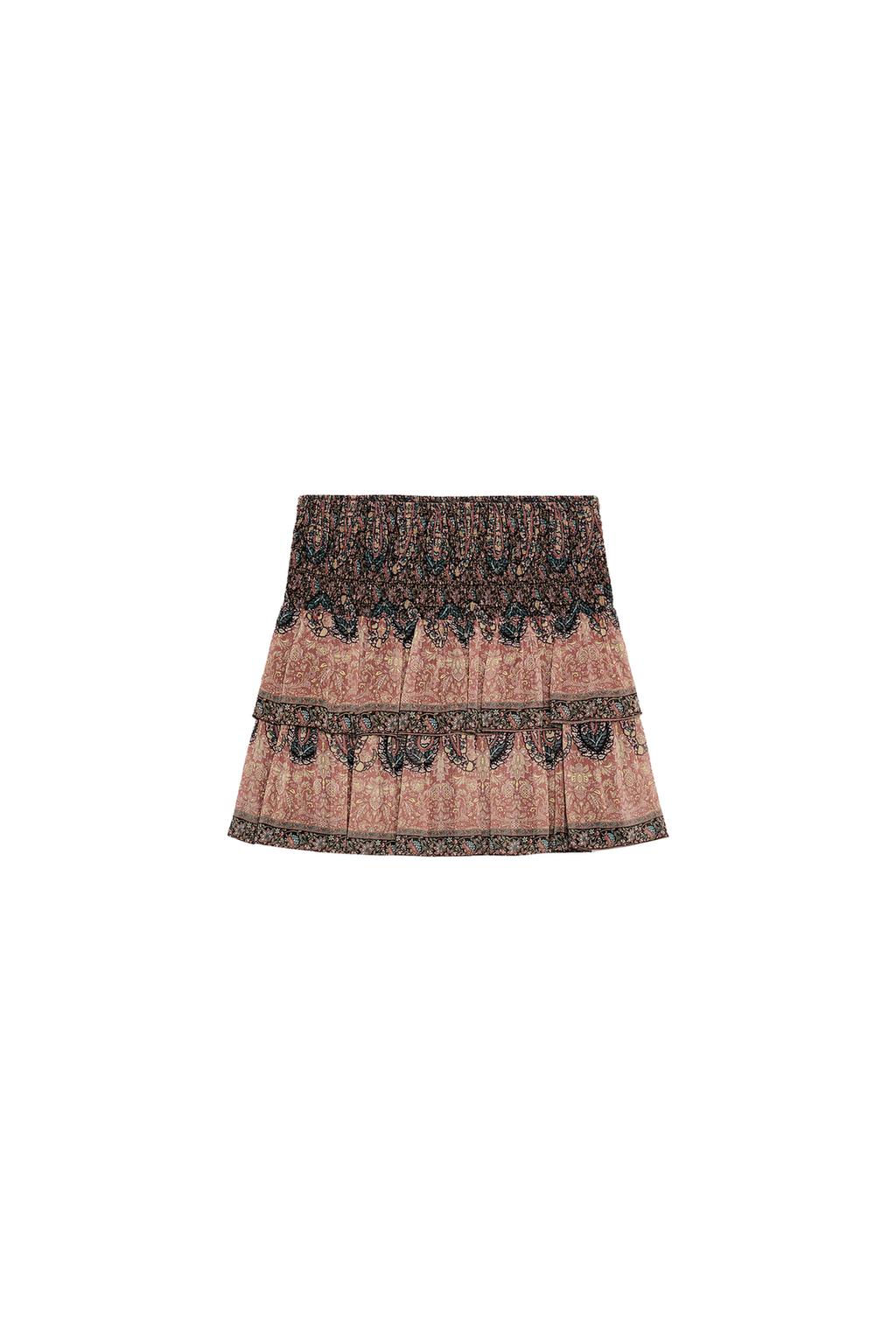 SMOCKED PRINTED MINI SKIRT - image 3