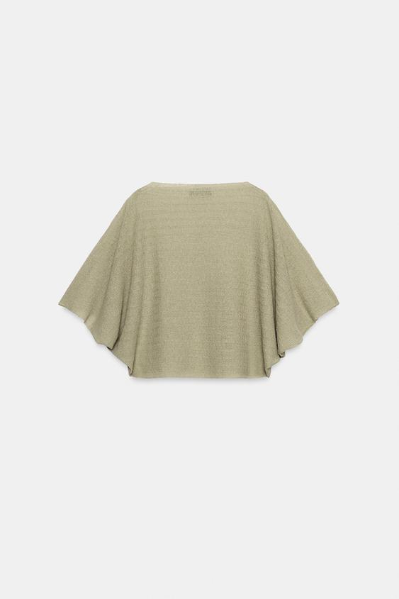 SUÉTER DE MALHA CAPA - verde lavado da Zara - Imagem 0