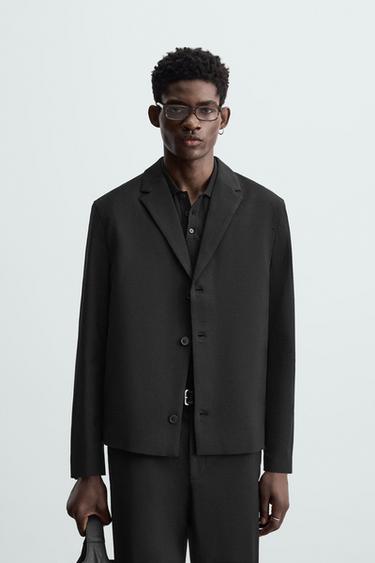 Zara REGULAR FIT SUIT BLAZER - Black
