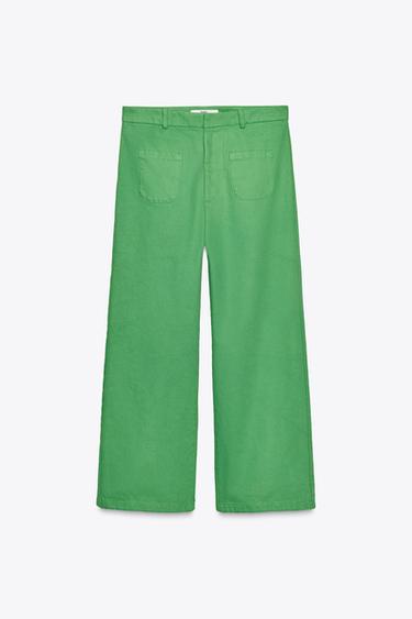 LIMITED EDITION HIGH-WAIST TROUSERS - Green by Zara - Image 4