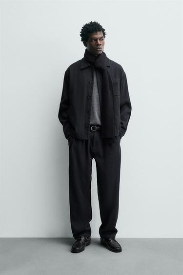 REGULAR FIT TWILL TROUSERS - Navy blue by Zara